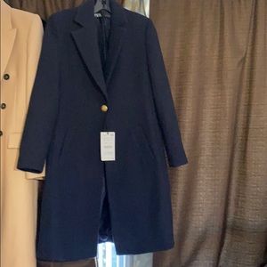 Zara wool blend coat(navy)